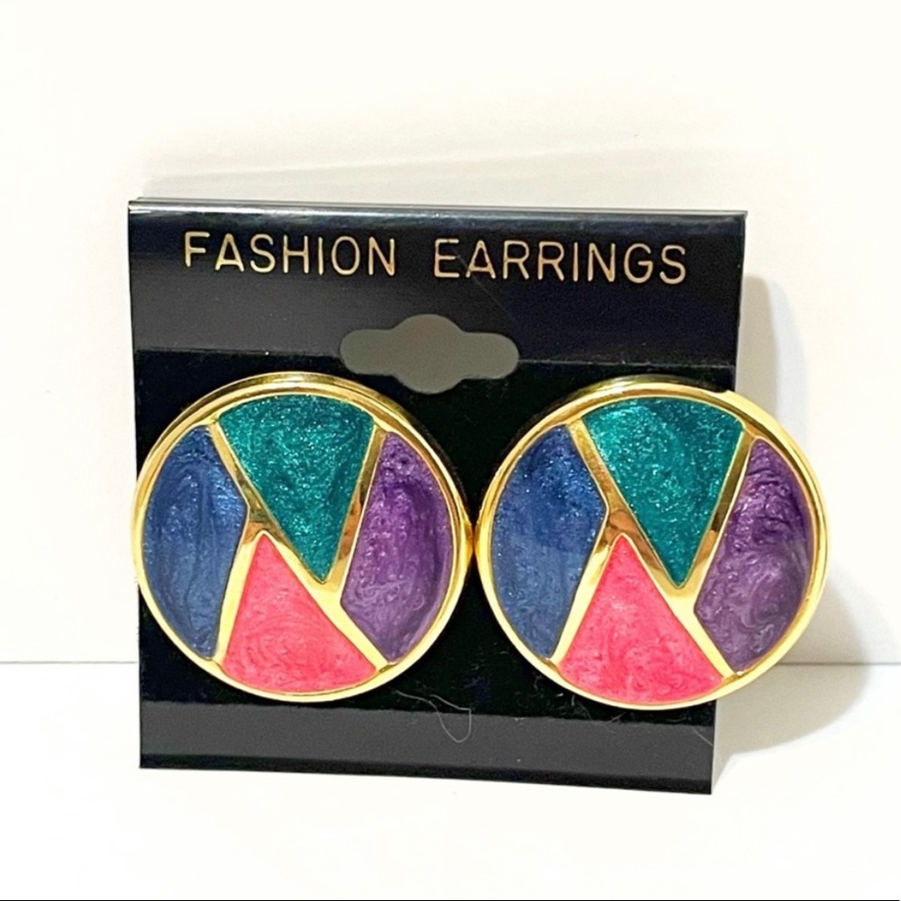 Vintage 80’s Glam Earrings - Picture 2 of 3
